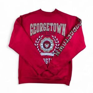 Georgetown State College Red Graphic Crewneck Sweatshirt Size Small Collegiate